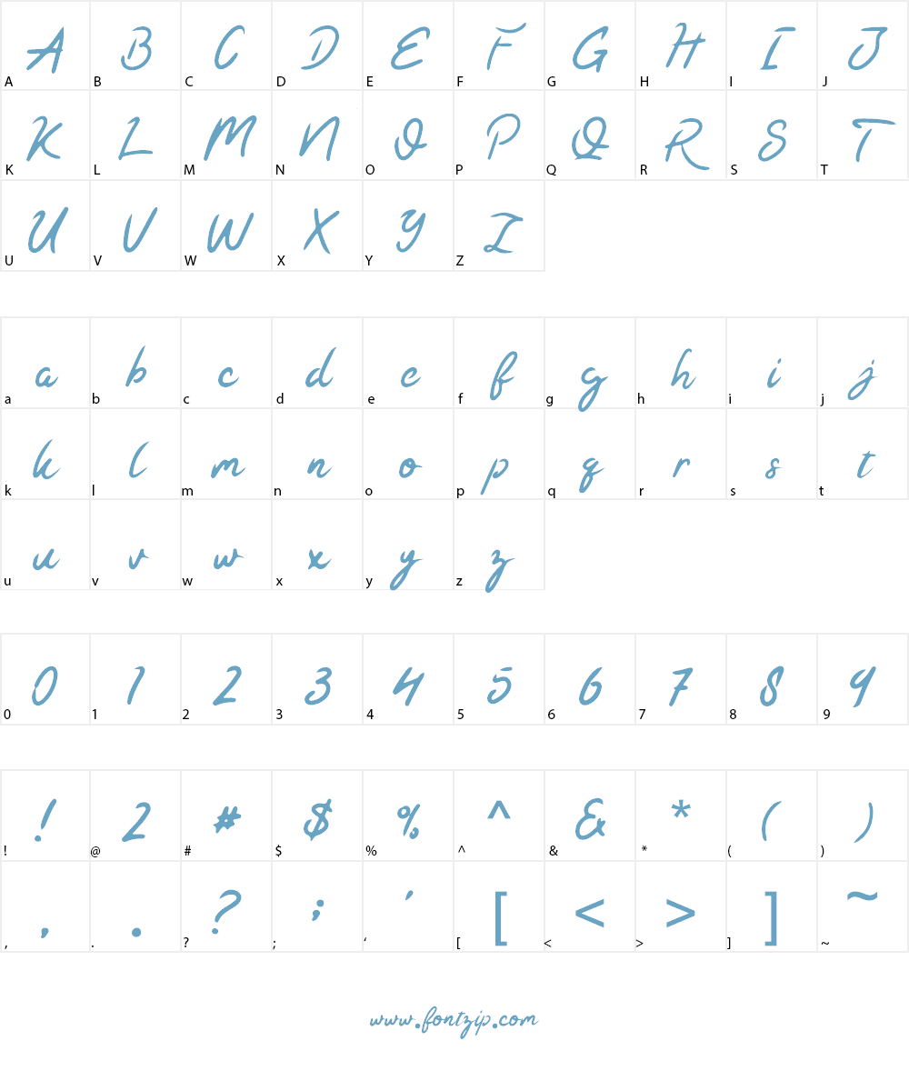 Kaysan Signature Font Character